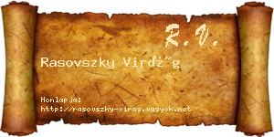 Rasovszky Virág névjegykártya